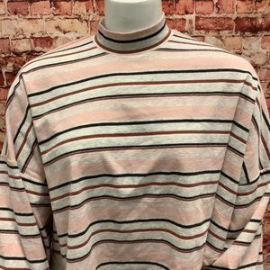 Free People Womens Pink Color Block Long Sleeve